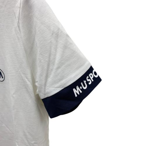 M U SPORTS (エムユースポーツ) ポロシャツ ゴルフウェア(トップス) レディース ホワイト×ネイビー