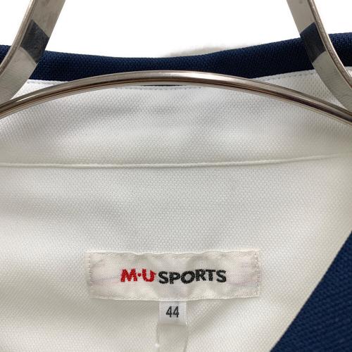M U SPORTS (エムユースポーツ) ポロシャツ ゴルフウェア(トップス) レディース ホワイト×ネイビー