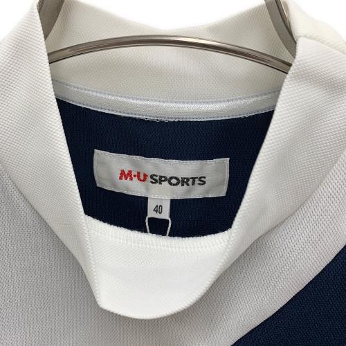 M U SPORTS (エムユースポーツ) ゴルフウェア(トップス) レディース ホワイト×ネイビー