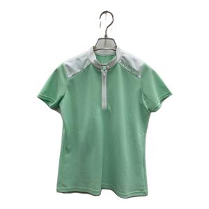 M U SPORTS (エムユースポーツ) ハーフジップポロシャツ ゴルフウェア(トップス) レディース グリーン×ホワイト