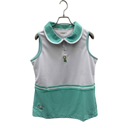 M U SPORTS (エムユースポーツ) ポロシャツ ゴルフウェア(トップス) レディース ホワイト×グリーン
