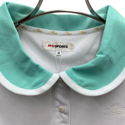 M U SPORTS (エムユースポーツ) ポロシャツ ゴルフウェア(トップス) レディース ホワイト×グリーン