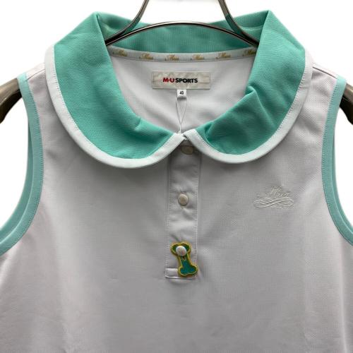 M U SPORTS (エムユースポーツ) ポロシャツ ゴルフウェア(トップス) レディース ホワイト×グリーン