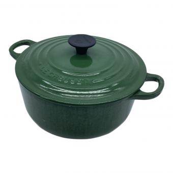 LE CREUSET (ルクルーゼ) 両手鍋 21cm 取手含む27ｃｍ グリーン
