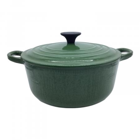 LE CREUSET (ルクルーゼ) 両手鍋 21cm 取手含む27cm グリーン