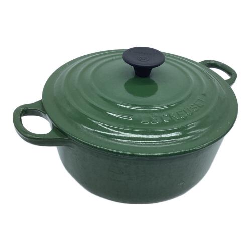 LE CREUSET (ルクルーゼ) 両手鍋 21cm 取手含む27ｃｍ グリーン