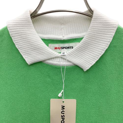 M U SPORTS (エムユースポーツ) ゴルフウェア(トップス) レディース SIZE 40 グリーン×ホワイト