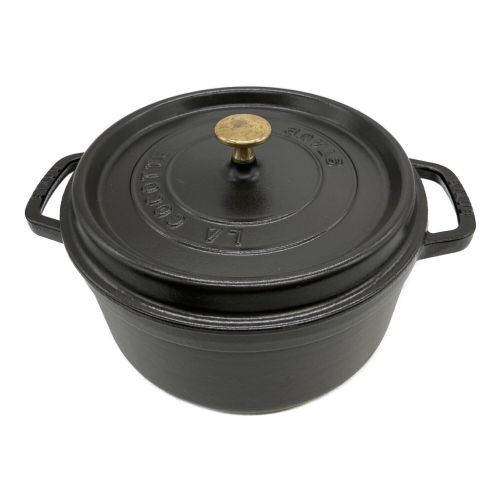 Staub (ストウブ) 24cm両手鍋 ブラック LA COCOTTE 使用感有