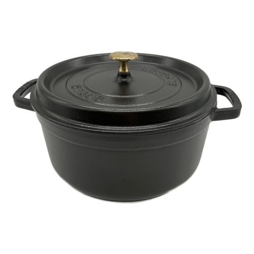 Staub (ストウブ) 24cm両手鍋 ブラック LA COCOTTE 使用感有