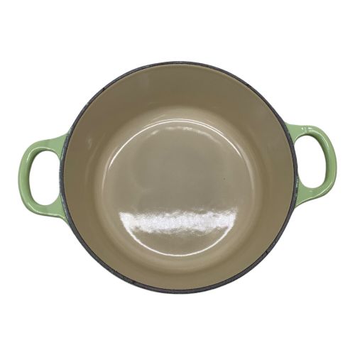 LE CREUSET (ルクルーゼ) 両手鍋 グリーン 18cm ココット・ロンド