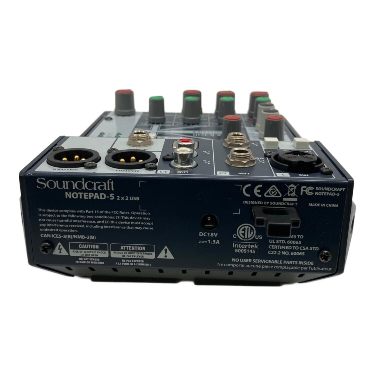 Soundcraft (サウンドクラフト) ミキサー Notepad-5 アナログ