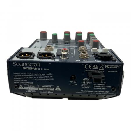 新品同様 ◆ 保証有 Soundcraft Notepad-5 5chミキサー SOUND CRAFT サウンドクラフト Notepad 5 ◇ 5ch小型ミキサー PC