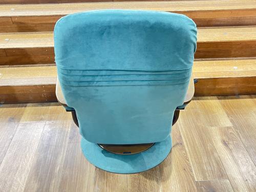 karimoku (カリモク) リクライニングソファー グリーン×ナチュラル オットマン付き 1人掛け RT5320M830 ファブリック