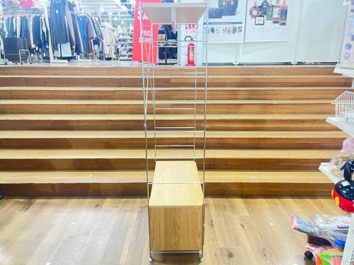 無印良品 (ムジルシリョウヒン) ユニットシェルフ ナチュラル×シルバー 14 2段引き出し・ハンガー付き WD840OK-SS ステンレス×オーク材