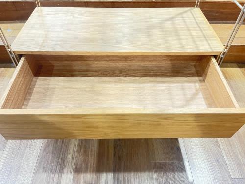 無印良品 (ムジルシリョウヒン) ユニットシェルフ ナチュラル×シルバー 14 2段引き出し・ハンガー付き WD840OK-SS ステンレス×オーク材