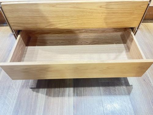 無印良品 (ムジルシリョウヒン) ユニットシェルフ ナチュラル×シルバー 14 2段引き出し・ハンガー付き WD840OK-SS ステンレス×オーク材