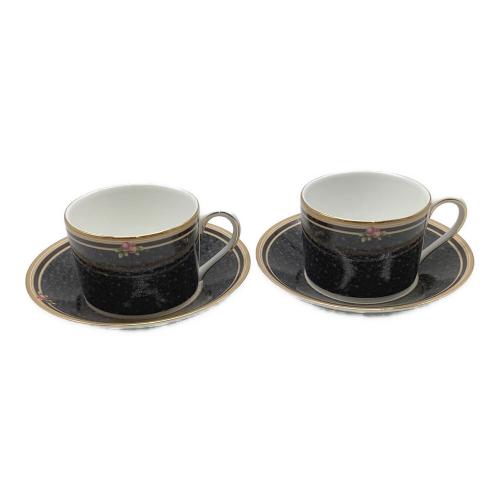 Wedgwood (ウェッジウッド) カップ&ソーサー ブラックダマスク クリオ(花柄)