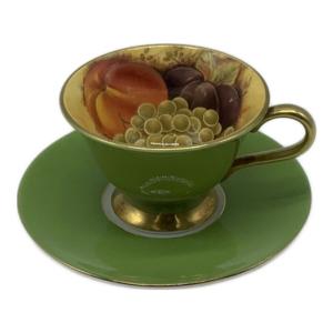 Aynsley (エインズレイ) カップ&ソーサー グリーン オーチャードゴールド