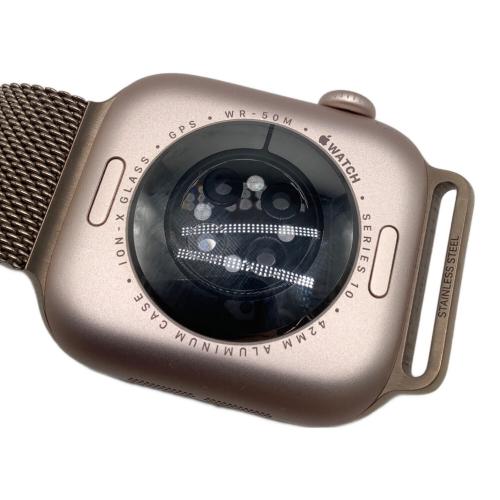 Apple (アップル) Apple Watch Series 10 ローズゴールド MWWY3J/A GPSモデル 42mm 〇 バッテリー:Sランク(100%) JQPYGHGX43