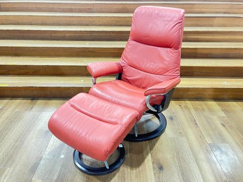 Ekornes (エコーネス) ストレスレスチェア 赤茶色 Mサイズ  オットマン付 本革 View