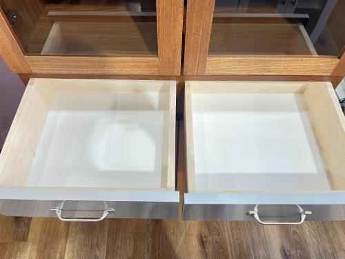 UNICO (ウニコ) 食器棚 ブラウン×シルバー 12 廃盤品 2枚扉 引出② STRADA