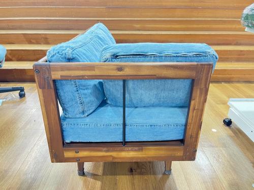 UNICO (ウニコ) 2人掛けソファー インディゴ×ナチュラル SWELLA