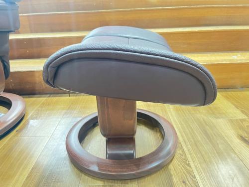 Ekornes (エコーネス) リクライニングソファー ブラウン 54 オットマン付 ストレスレス レノ クラシック