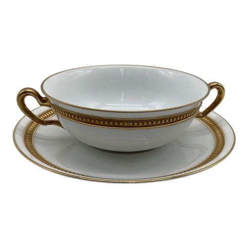 大倉陶園 (オオクラトウエン) スープカップ＆ソーサー キズ有 片葉金蝕 3Pセット