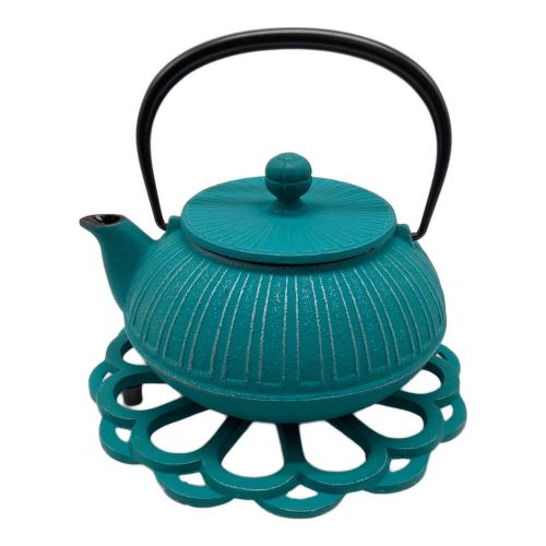 岩鋳　急須  南部鉄器カラーポット	ENCHAN-THE JAPON KIKU　No.5 ターコイズ 650ml