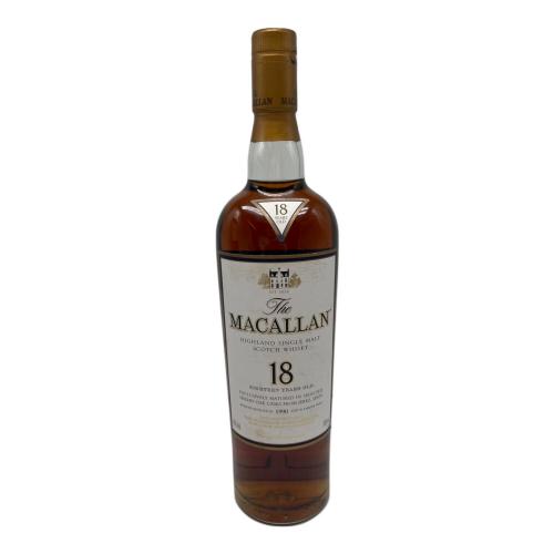マッカラン (MACALLAN) スコッチウィスキー 700ml 18年 シェリーオークカスク 1990 未開封