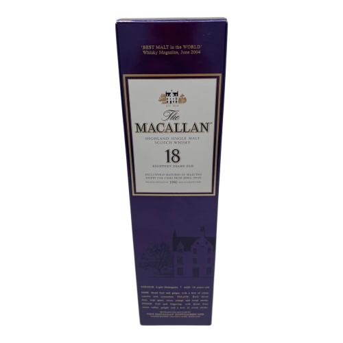 マッカラン (MACALLAN) スコッチウィスキー 700ml 18年 シェリーオークカスク 1990 未開封