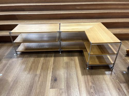 無印良品 (ムジルシリョウヒン) コーナーテレビボードシェルフ ナチュラル×シルバー