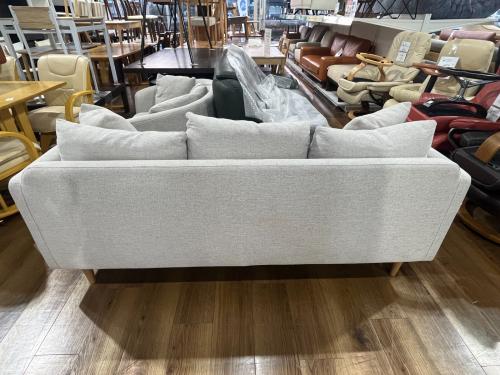 UNICO (ウニコ) 3人掛けソファー RAUFA ライトグレー ファブリック RAUFA