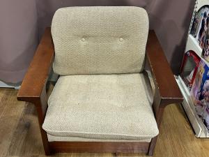 飛騨産業 (ヒダサンギョウ) 1人掛けソファー キツツキマーク ベージュ×ブラウン