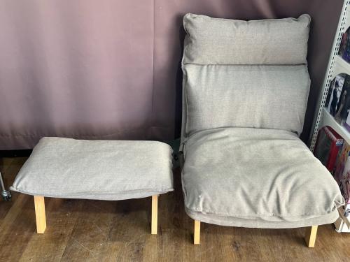 無印良品 (ムジルシリョウヒン) ハイバックリクライニングソファー オットマン付 ライトグレー