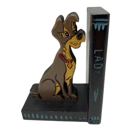 DISNEY (ディズニー) わんわん物語 ブックエンド ディズニーグッズ ブラック・ヴィンテージ・レトロ・経年劣化