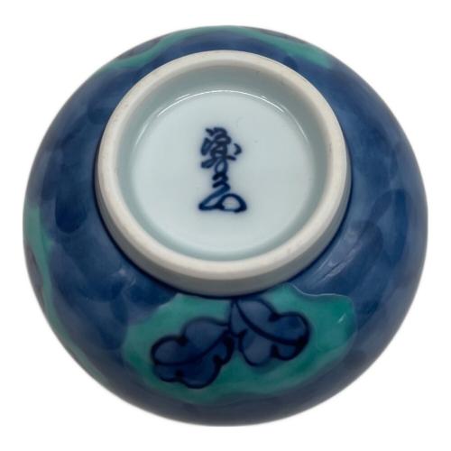 源右衛門窯 (ゲンエモンガマ) 湯呑みセット 青彩菊絵