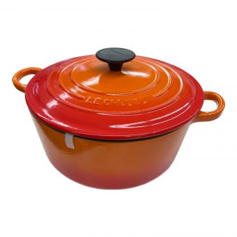 LE CREUSET (ルクルーゼ) 両手鍋 オレンジ ココット・ロンド 24cm