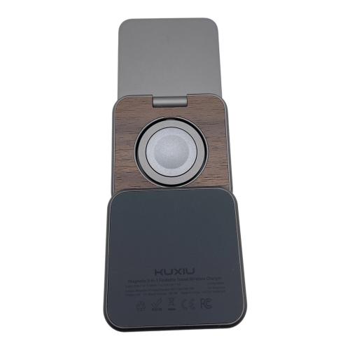 KUXIU 充電器 KUXIU 3-in-1 ワイヤレス充電スタンド X40 動作確認済 ブラウン