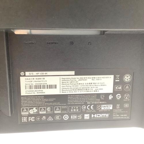 HP (エイチピー) ゲーミングモニター V28 4K 2020年製 27.9インチ