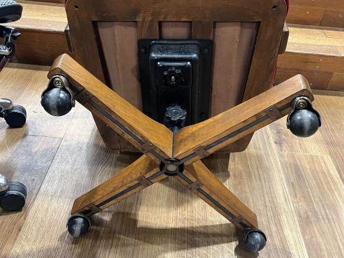 karimoku (カリモク) ワークチェアー オールドカリモク ワインレッド×ブラウン コロニアル