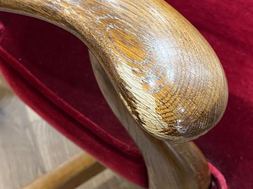 karimoku (カリモク) ワークチェアー オールドカリモク ワインレッド×ブラウン コロニアル