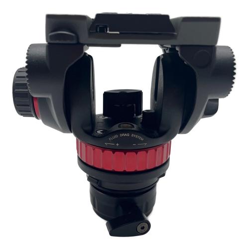 Manfrotto (マンフロット) プロフルードビデオ雲台 フラットベース MVH502AH ブラック×レッド