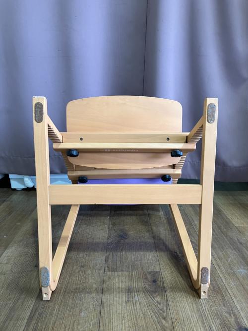 豊橋木工 (トヨハシ モッコウ) チェア ナチュラル×パープル アップライトチェア 子どもの姿勢を守る椅子
