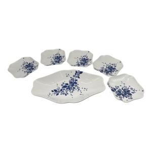 Wedgwood (ウェッジウッド) オーバルプレート ストロベリー ブルーム インディゴ　小皿セット