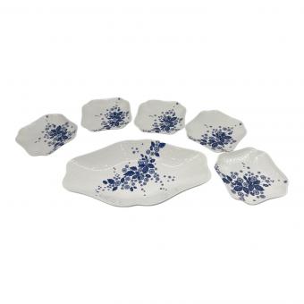 Wedgwood (ウェッジウッド) オーバルプレート ストロベリー ブルーム インディゴ　小皿セット