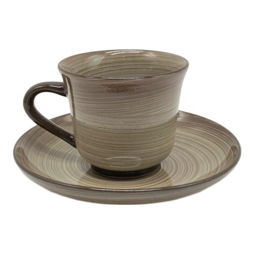 コーヒーカップ&ソーサー 十三代 横石臥牛 横石次郎 朝顔型珈琲碗皿「鷺草」