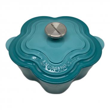 LE CREUSET (ルクルーゼ) 両手鍋 16cm グリーン ココット・フルール