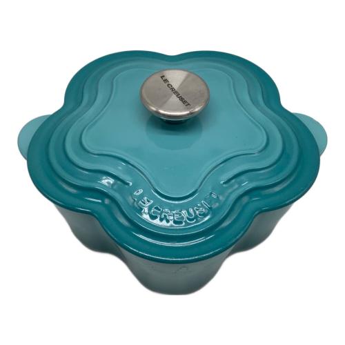 LE CREUSET (ルクルーゼ) 両手鍋 ターコイズ ブルー ココットフルール