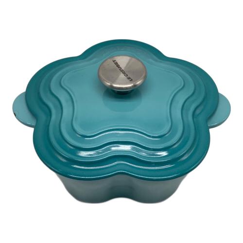 LE CREUSET (ルクルーゼ) 両手鍋 ターコイズ ブルー ココットフルール